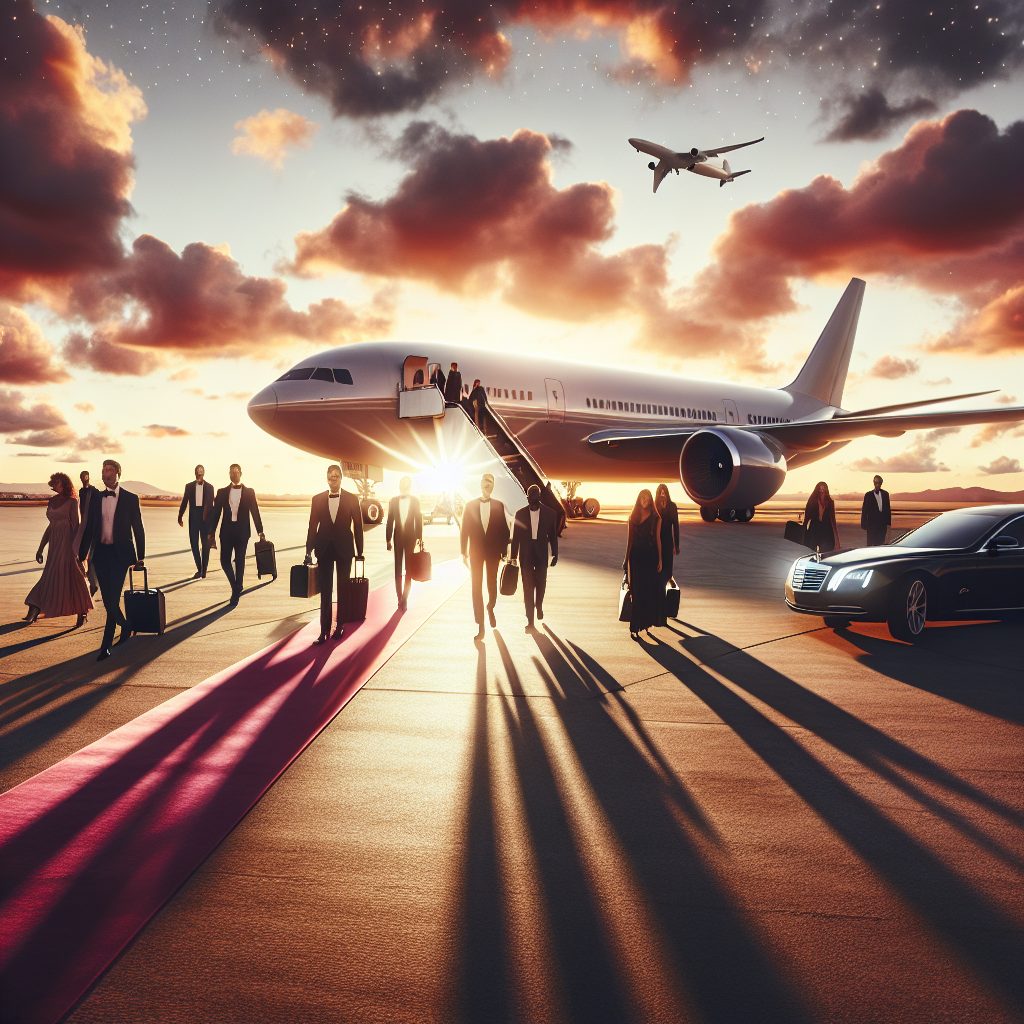 Airlane Travel Concepts for Sunset Journeys and Luxury Atmosphere